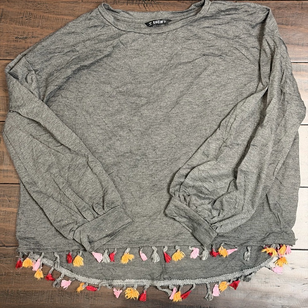 SHEIN Heather Gray Knit Top